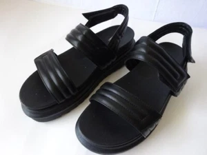 Report Zelda Black Sandals Strap Platform Sandal 6 New - Picture 1 of 12