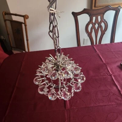 Mini lustre Vienna Full SPECTRUM Essa 8" de largura cromado e cristal - Imagem 1 de 4