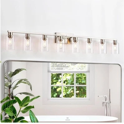 8 светильников для туалетного столика, большие матовые никелевые светильники для туалетного столика, B... - Изображение 1 из 4