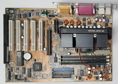 ASUS K7M Slot A ISA AGP retro Mainboard + AMD Athlon 700MHz + 256MB SD-RAM - Bild 1 von 3