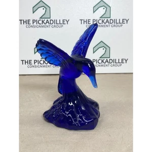 Estatuilla de colibrí de vidrio azul amante de los pájaros regalo decoración del hogar exhibición - Imagen 1 de 4