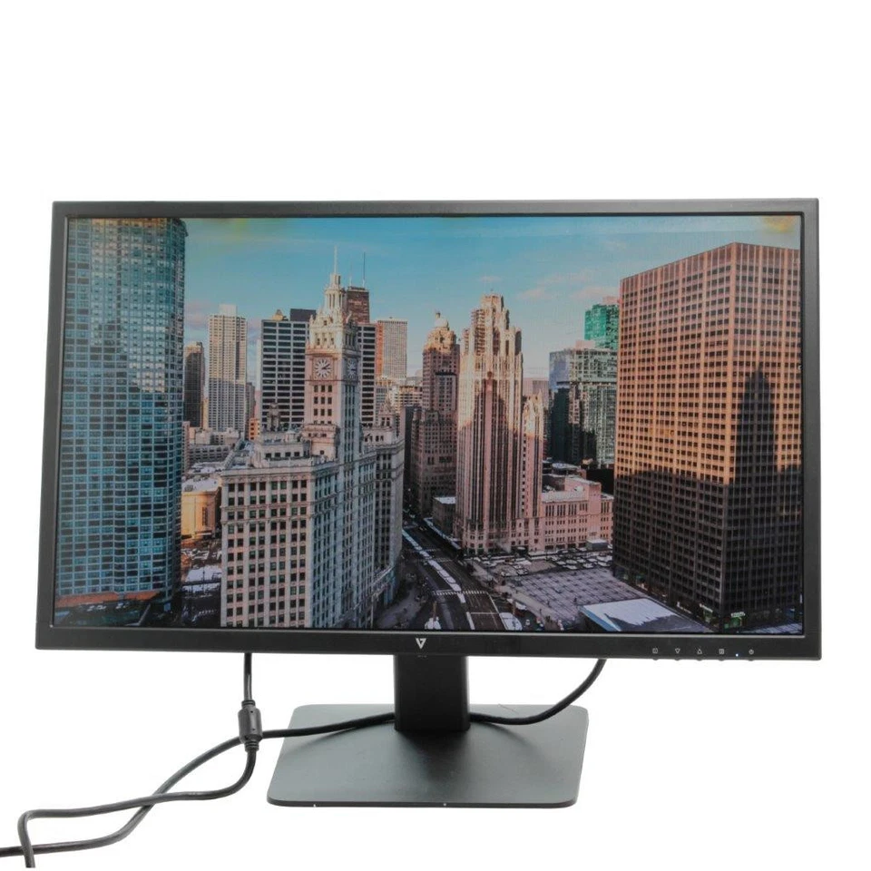 23.6" Full HD VA LED Monitor V7 L236VA-2N 5ms, HDMI/VGA, Built-in Speakers, Good - Image 1 of 1