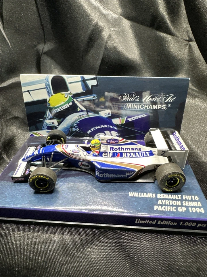 1/43 MINICHAMPS 1994 Williams Renault FW16 Ayrton Senna 1/1000 Pcs. RARE!! USA - Image 1 of 4