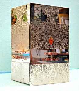 scatola pubblicitaria Amaretto di Saronno illva in metallo silverplate. - Foto 1 di 10