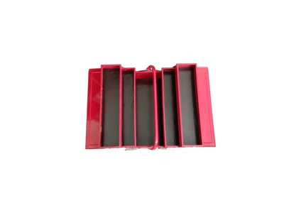 Red Metal Cantilever Toolbox lined with Magnetic Vinyl - Image 1 of 3
