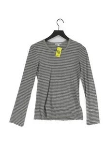 James Perse Damen Top M grau gestreift 100% Baumwolle Langarm Rundhals Basic - Bild 1 von 5