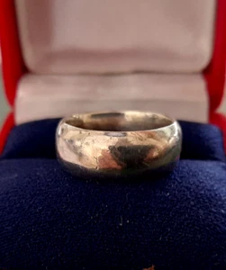 ANILLO BANDA LISA PLATA ESTERLINA 925 8mm ANCHO talla M #CC - Imagen 1 de 5