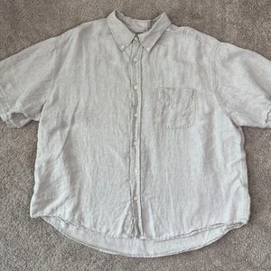 J Crew Hemd Herren XL beige leicht Urlaubsort minimalistisch 100% Leinen - Bild 1 von 8