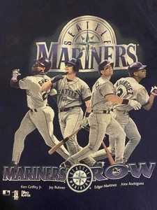 Seattle Mariners Row Shirt Vtg Pro Player Griffey Edgar Arod Buhner 1997 Men 2XL - Picture 1 of 9