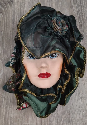 Vintage Green Gables Creations Porzellan Dame Gesichtsmaske hängend Wanddekor GGC - Bild 1 von 4