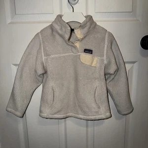 Patagonia Girls Re-Tool Fleece Pullover White Size XS 5-6 1/4 Snap - Picture 1 of 4