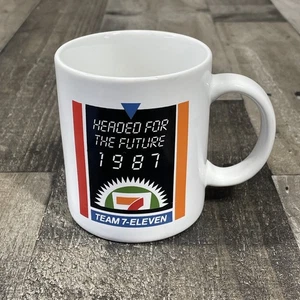 Taza de café Team 7-Eleven HEADED FOR THE FUTURE 1987 7-11 coleccionable de colección - Imagen 1 de 9