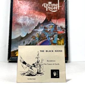 Vintage 1979 TSR - Divine Right "The Black Hand " Identity Card Replacement ONLY - Picture 1 of 8