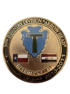 36th Infantry Division Arrowheads Warrant Officers Challenge Coin US South 2010 - Picture 1 of 2