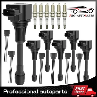 Juego de 6 bobinas de encendido y bujías para Nissan Máxima V6 2009-2019 3,5 L UF550 Foto 1 de 4