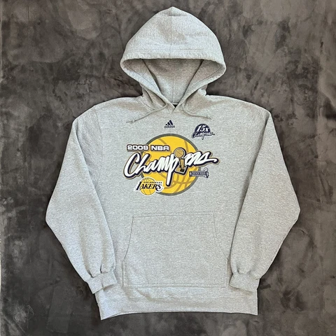 Vintage adidas NBA Los Angeles Lakers 2009 NBA Champions Hoodie - Grey Size M Cover