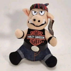 Harley Davidson Motorcycle 9" Plush Biker Hog Mascot with Tags - Picture 1 of 10