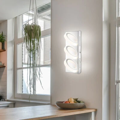 Design LED Lampada Parete Ospiti Camera Naturale Illuminazione Anello Argento - Immagine 1 di 4