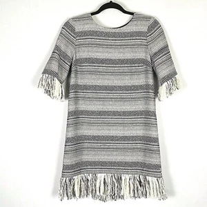 1.State Womens Retro Bloom Fringe Dress XS Extra Small Antique Blue Fringe Hems - Picture 1 of 9