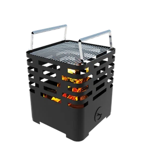 HARK Feuerkorb graphit mit Grillrost und Handschuhen Feuerschale Terrassenkamin - Bild 1 von 8