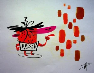 Marcador entintado a mano original firmado por Marc Perry dibujo de diseño de arte de personajes #PY - Imagen 1 de 1