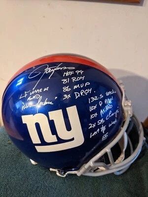 LAWRENCE TAYLOR SIGNED GIANTS authentic STAT HELMET PSA DNA 10 Inscriptions auto - Image 1 of 4
