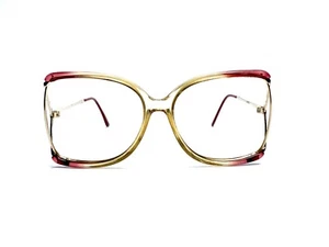 VTG Gucci Clear Brown Red Gold Butterfly Oversize Glasses Italy GG2302 50 17 135 - Picture 1 of 9