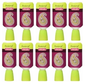 10 Pieces Fevicryl No Stitch Fabric Glue 80g Clear Glue for Sticking Beads Craft - Picture 1 of 2