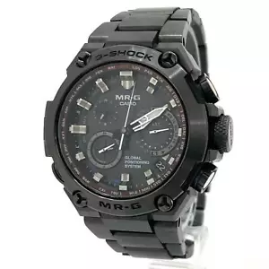 AUTH CASIO G-SHOCK WATCH MR-G MRG-G1000B-1AJR BLACK CASE:50MM ANALOG SOLAR F/S - Picture 1 of 12