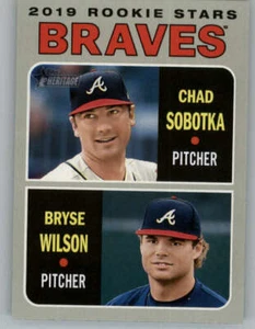 2019 Topps Heritage #172 Chad Sobotka RC/Bryse Wilson RC (ref 146829) - Picture 1 of 2