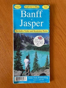 Vintage BANFF and JASPER CANADA Road Map & Parks 1997 The Rockies Explorers Map - Picture 1 of 6