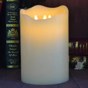 3-Moving Wicks Hug Candles, Battery Operated Flameless with Timer and Remote 9'' - Picture 1 of 6