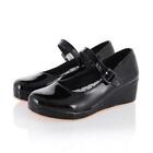 Womens Mary Jane Platform Round Toe Wedge Heel Lolita Buckle Shoes Plus Sz