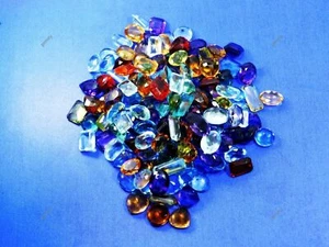 Lab-Created 500 Ct CERTIFIED Topaz Mix Color & Shape Lot Loose Gemstone - Picture 1 of 15