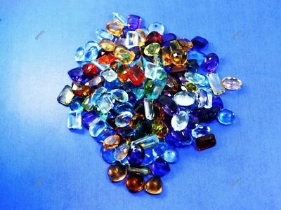 Lab-Created 500 Ct CERTIFIED Topaz Mix Color & Shape Lot Loose Gemstone - Image 1 of 4