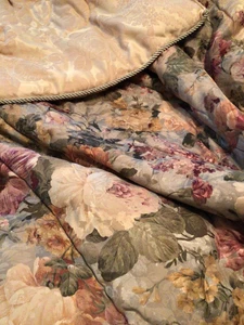 BURLINGTON MONACO SAGE 3-PIECE TWIN COMFORTER SET FLORAL RARE FIND EUC GOOD DEAL - Picture 1 of 8