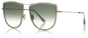 Gafas de sol Tom Ford Tina FT TF759 28B redondeadas cuadradas doradas/humo lentes degradadas - Imagen 1 de 4