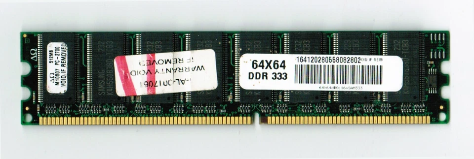 512MB PC2700 DDR-333 64X64 RAM Memory - Image 1 of 1