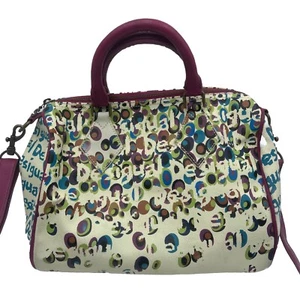 Womens Hand Bag Desigual print Bols Bowling Multicolors purple white blue - Picture 1 of 8
