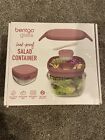 New Bentgo Glass Leak-Proof Salad Container with Large 61oz Bowl 4-Compartment