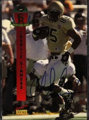 1995 Signature Rookies Prime: Autographs #38 Charlie Simmons #/3000 - Image 1 of 2