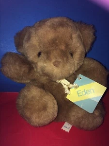 Vintage 1985 Eden 8" Brown Teddy Bear Plush GUC with Tag - Picture 1 of 7