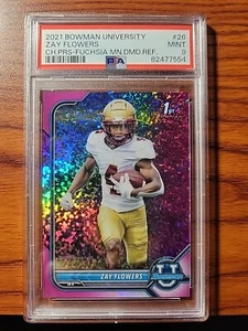 2022 Bowman U 1st Zay Flowers Pink Mini Diamond #26 6/150 PSA 9 - Bild 1 von 2