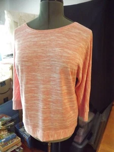 WEEKENDS by CHICO'S pullover top HEATHER PEACH SZ 1 (medium) 3/4 RAGLAN SLV NWOT - Picture 1 of 14