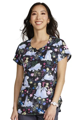 Eeyore Cherokee Scrubs Tooniforms Disney Round Neck Top TF787 PHMW - Image 1 of 4