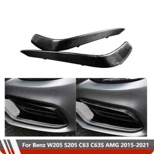 Cubierta de alerón antiniebla para parachoques delantero de fibra de carbono seco para Benz W205 S205 C63 AMG - Imagen 1 de 12