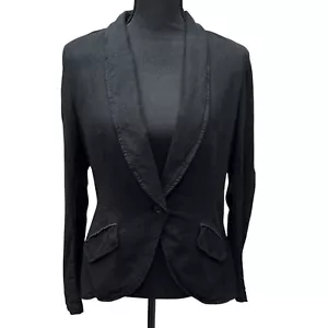 Giacca blazer Free People misto lino un bottone donna taglia XS nero - Foto 1 di 7