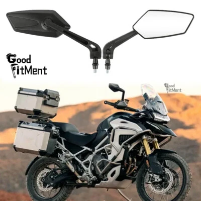 Black Motorcycle Rearview Side Mirrors Wing For Triumph TIGER 1200 850 900GT 660 - Image 1 of 4