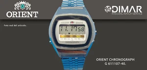 Uhr Vintage ORIENT QUARTZ, LCD, Chronograph G 11107-40, Jahre 70 - Bild 1 von 6