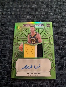 2023-24 Obsidian Jersey Electric Etch Green Flood #05/20 Isaiah Wong RPA Pacers - Picture 1 of 2